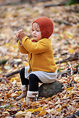 Detské čiapky - Jesenný čepček - hrdzavý - 10012156_