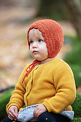 Detské čiapky - Jesenný čepček - hrdzavý - 10012157_