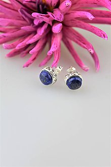Náušnice - náušnice lapis lazuli napichovacie luxusné - 10011161_