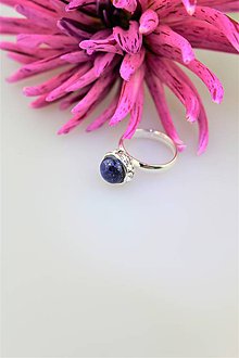 Prstene - lapis lazuli prsteň striebro - nastaviteľný - 10011308_