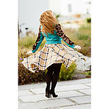 Sukne - SCOTT - asymetrická sukňa "škótske káro" (A3 - Béžové káro) - 10011080_