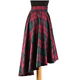  - SCOTT - asymetrická sukňa "škótske káro" (B3 - Bordovozelené káro) - 10011365_