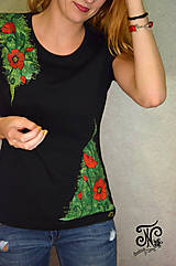 Topy, tričká, tielka - Art maky - maľované dámske tričko (Skladom M) - 10009048_