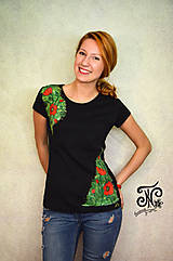 Topy, tričká, tielka - Art maky - maľované dámske tričko (Skladom M) - 10009054_