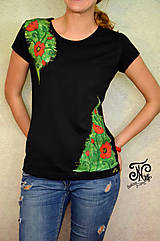 Topy, tričká, tielka - Art maky - maľované dámske tričko (Skladom M) - 10009056_