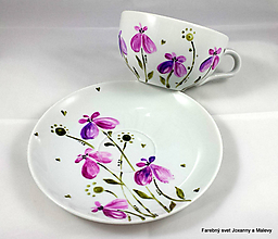 Nádoby - porcelánová šálka Orchidea - 10011259_