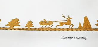 Galantéria - Ozdobná lemovka nalepovacia - Vianočný štýl - zlatý - 10016624_