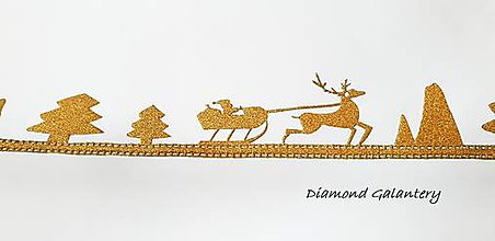 Galantéria - Ozdobná lemovka nalepovacia - Vianočný štýl - zlatý - 10016624_