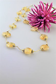 Náhrdelníky - citrín náhrdelník luxusný dlhý - 10014400_