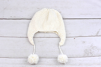 Detské čiapky - Biela ušianka zimná EXTRA FINE - 10013699_