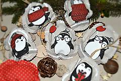 Dekorácie - Vianočné ozdoby - tučniaci 1ks - 10019281_