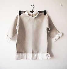 Detské oblečenie - Limitovka - ľanová dievčenská košielka/blúzka 140 - 10019219_