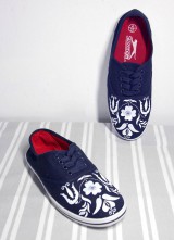 Ponožky, pančuchy, obuv - tenisky - plátenky inšpirované modrotlačov - 10021491_
