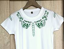 Topy, tričká, tielka - folklórne tričko, vzor zelený (Červená) - 10021615_