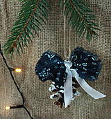 Dekorácie - modrotlač so stuhou_ vianočné ozdoby - 10024757_