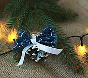 Dekorácie - modrotlač so stuhou_ vianočné ozdoby - 10024758_