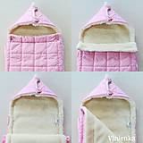 Detský textil - RUNO SHOP fusak pre deti do kočíka 100% ovčie runo MERINO TOP super wash ELEGANT Soft pink - 10020878_