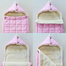 Detský textil - RUNO SHOP fusak pre deti do kočíka 100% ovčie runo MERINO TOP super wash ELEGANT Soft pink - 10020878_