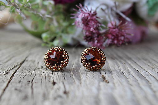 Náušnice - napichovacie náušnice SW (napichovacie náušnice Smoked Topaz F) - 10029792_