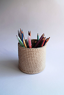 Úložné priestory & Organizácia - Košík na ceruzky - Béžový | svetlý | Midi - 10030817_