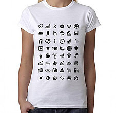 Topy, tričká, tielka - Ikonkové cestovateľské tričko-dámske biele - 10029124_
