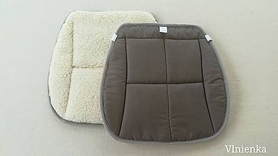 Úžitkový textil - RUNO SHOP Hrejivý sedák do auta Ovčie runo Baranček proti prechladnutiu a prehriatiu 100% bavlna Elephant grey KHAKI - 10029186_