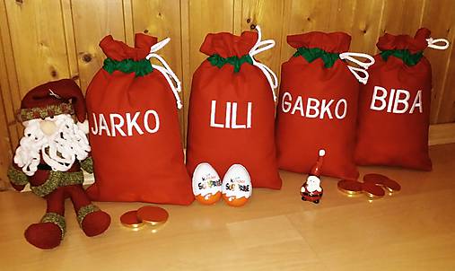 Úžitkový textil - Mikulášske vrecúška s menom - 10030713_