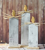 Dekorácie - Vianočné drevené sviečky - 10029018_