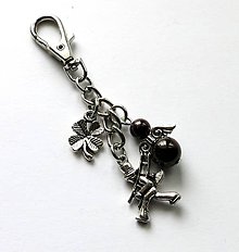 Kľúčenky - Kľúčenka "kominár" s minerálovým anjelikom (Granát) - 10033245_
