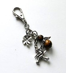 Kľúčenky - Kľúčenka "kominár" s minerálovým anjelikom (Tigrie Oko) - 10033247_