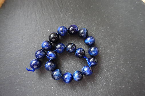 Minerály - Tigrie oko farbené č.-z.-m. / 18ks - 11mm (Modrá) - 10034511_