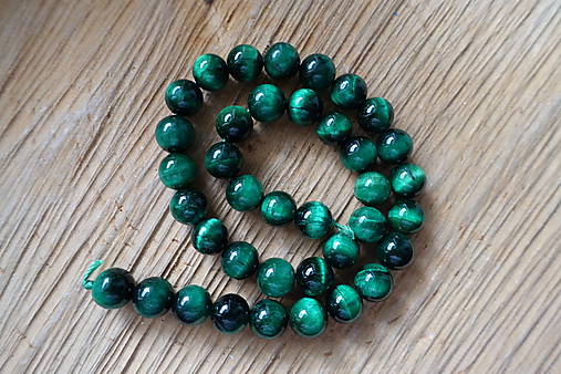 Minerály - Tigrie oko farbené / 1ks - 10mm (Tyrkysová) - 10034978_