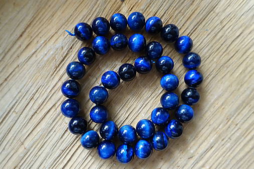 Minerály - Tigrie oko farbené / 1ks - 10mm (Modrá) - 10035005_