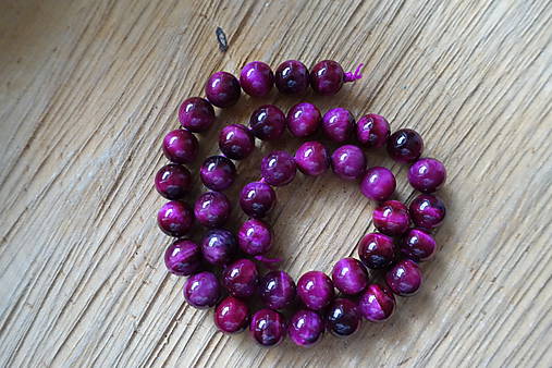 Minerály - Tigrie oko farbené / 1ks - 10mm (Ružová) - 10035016_