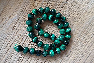 Minerály - Tigrie oko farbené / 1ks - 10mm (Tyrkysová) - 10034978_