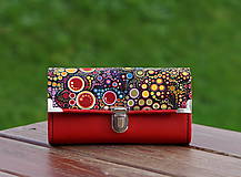 Peňaženky - Peněženka červené bubliny 19x10cm, 18 karet, na fotky - 10038112_
