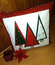 Úžitkový textil - Vianočný vankúš - stromčekový - 10038480_