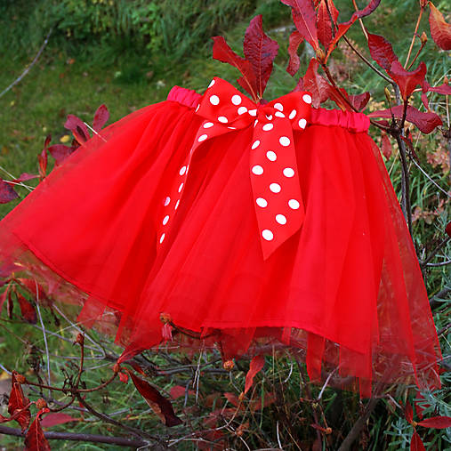  - Červená dětská tylová sukně - 10043978_
