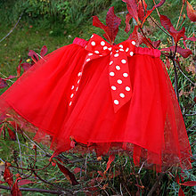 Detské oblečenie - Červená dětská tylová sukně - 10043978_