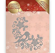 Nástroje - Kovová šablóna Merry and Bright Christmas - Bird Corner- 40% ZĽAVA - 10043210_