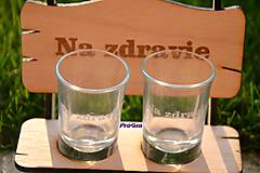 Nádoby - Na zdravie - lavička so štamprlíčkami - darčekový set - 10044642_