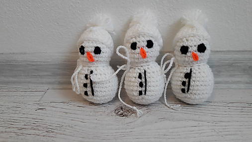 Dekorácie - snehuliačiky SET 3 ks - 10047950_