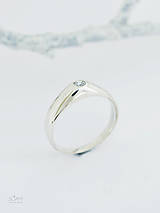 Prstene - 925/1000 Strieborný prsteň zásnubný s prírodným diamantom 3mm - 10051036_