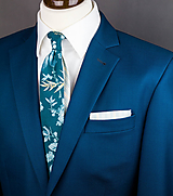  - Pánska Twin kravata s kvetmi (čierná) - 10050431_