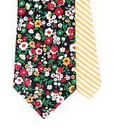  - Pánska Twin kravata s kvetmi (čierná) - 10050460_