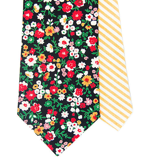 Pánska Twin kravata s kvetmi (čierná)