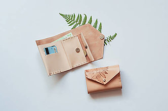 Peňaženky - Kožená peňaženka BOTANIC (reálna papraď) - 10049828_