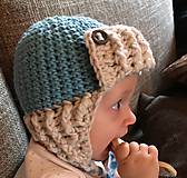 Detské čiapky - čiapka detská hačkovaná ...modro - biela - 10051732_