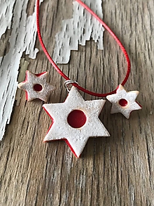 Brošne - Linecká hviezda  (sada s náhrdelníkom) - 10050504_