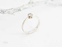 Prstene - 925/1000 Strieborný prsteň zásnubný s prírodným diamantom 3,5mm - 10053698_